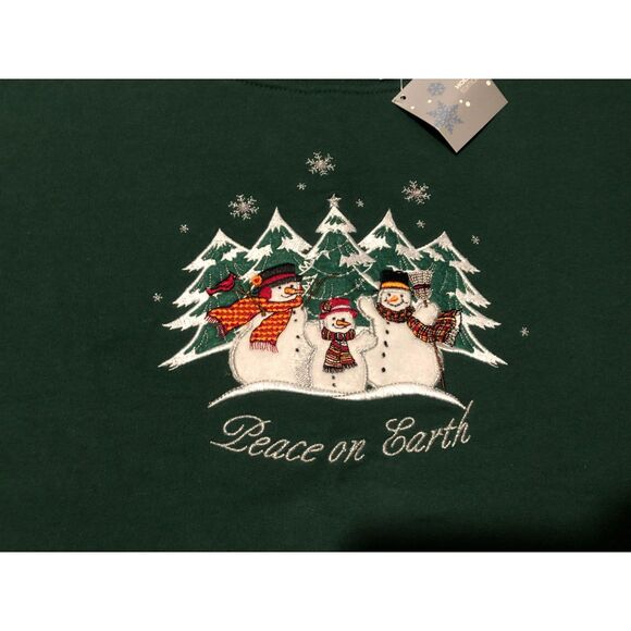 Grandma Christmas Holiday Edition Peace on Earth Green XL Crewneck Sweater - Picture 12 of 12